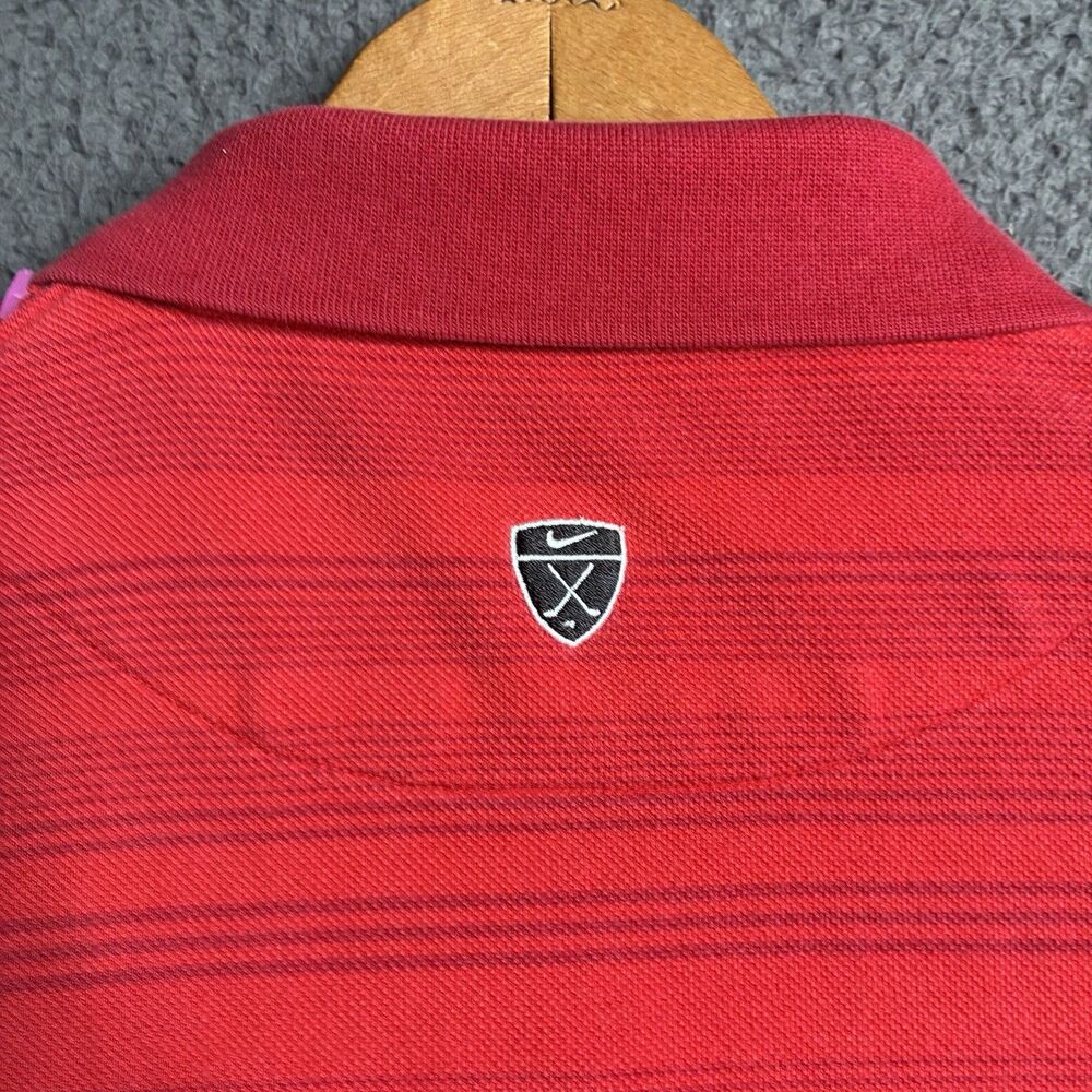 Nike Tiger Woods Fist Pump Logo Heritage Dri-Fit Polo XL Golf Sunday Red Masters - Picture 8 of 8